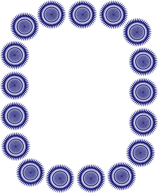 Free Stock Photo: Illustration of a blank frame border with blue shapes