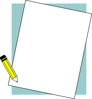 Free Stock Photo: Illustration of a blank paper frame with a pencil