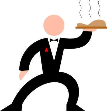 Free Stock Photo: Illustration of a waiter with a tray of food