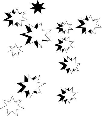 Free Stock Photo: Illustration of black and white stars