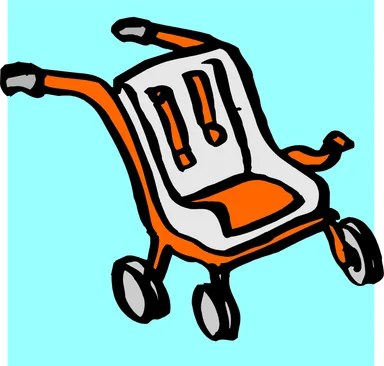 Free Stock Photo: Illustration of a baby stroller