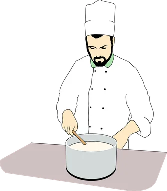 Free Stock Photo: Illustration of a chef stirring a pot
