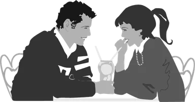 Free Stock Photo: Illustration of a couple on a date