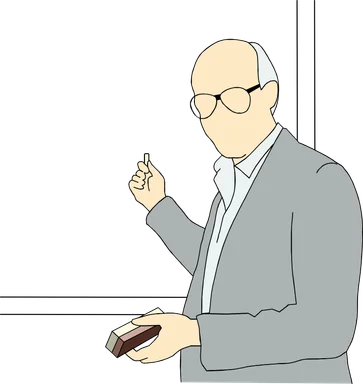 Free Stock Photo: Illustration of a school teacher at a black board