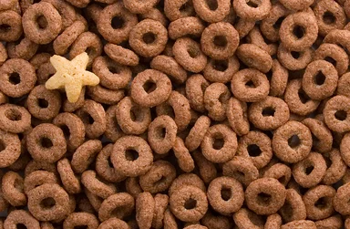 Free Stock Photo: Close-up of round and star shaped breakfast cereal