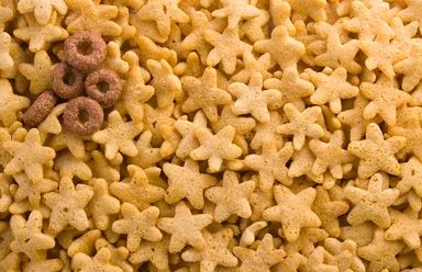 Free Stock Photo: Close-up of round and star shaped breakfast cereal