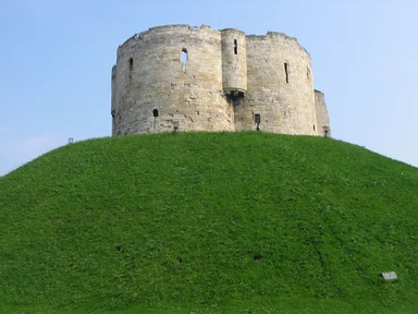 Free Stock Photo: Cliffords Tower on top of a hill in York