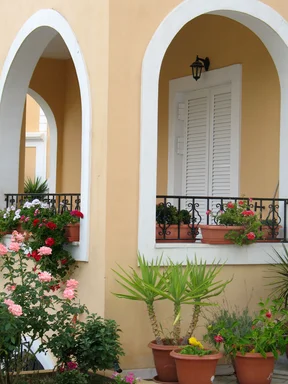 Free Stock Photo: Plants by a holiday house