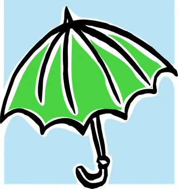Free Stock Photo: Illustration of a green umbrella