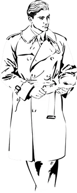 Free Stock Photo: Illustration of a handsome man in a rain coat