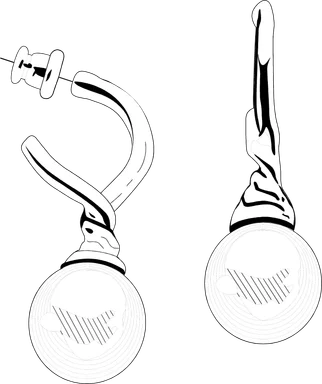 Free Stock Photo: Illustration of a pair of earrings