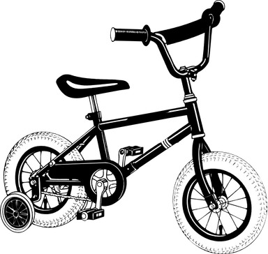 Free Stock Photo: Illustration of a bike with training wheels