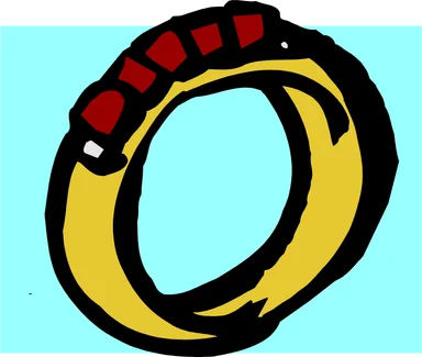 Free Stock Photo: Illustration of a gold ring with red stones