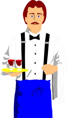 Free Stock Photo: Illustration of a waiter with wine glasses