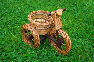 Free Stock Photo: A wicker basket tricycle
