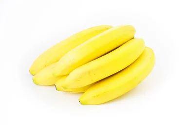 Free Stock Photo: A bunch of yellow bananas isolated on a white background