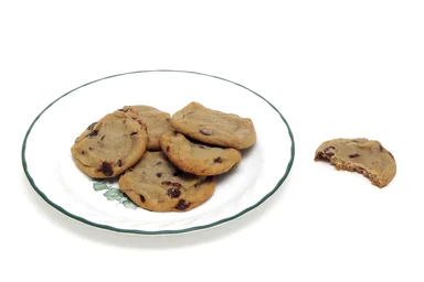 Free Stock Photo: Chocolate chip cookies on a plate