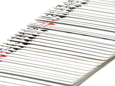 Free Stock Photo: Playing cards fanned out on a white background