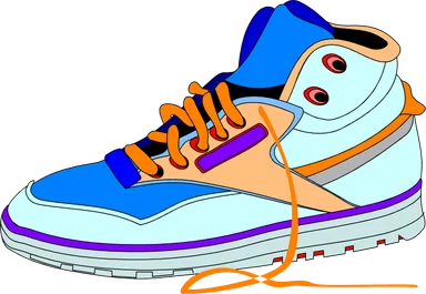 Free Stock Photo: Illustration of a blue and orange sneaker
