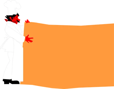 Free Stock Photo: Illustration of a chef with a blank sign
