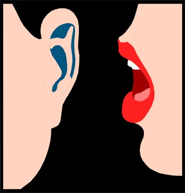 Free Stock Photo: Illustration of lips whispering into an ear