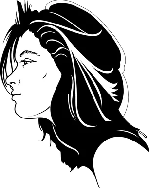 Free Stock Photo: Illustration of a girl's profile
