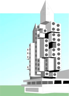 Free Stock Photo: Illustration of a modern office building