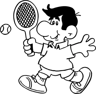 Free Stock Photo: Illustration of a cartoon man playing tennis