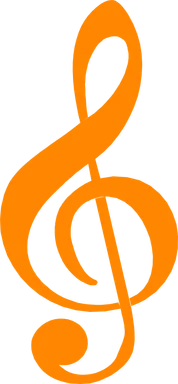 Free Stock Photo: Illustration of an orange treble clef music symbol
