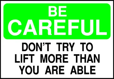 Free Stock Photo: Illustration of a lifting safety warning sign