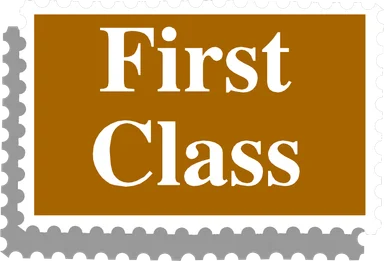 Free Stock Photo: Illustration of a first class stamp with text