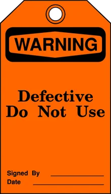 Free Stock Photo: Illustration of a defective warning tag