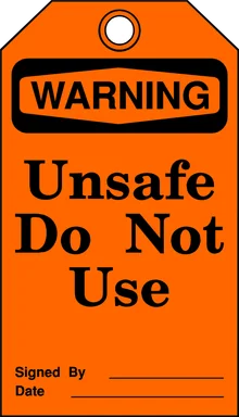 Free Stock Photo: Illustration of an unsafe warning tag