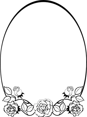 Free Stock Photo: Illustration of a blank frame border with roses