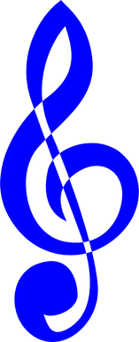 Free Stock Photo: Illustration of a blue treble clef music symbol