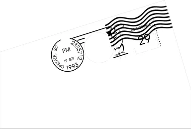 Free Stock Photo: Illustration of a postmarked stamp
