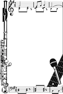 Free Stock Photo: Illustration of a music frame border