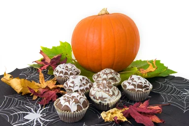 Free Stock Photo: Halloween cupcakes with a pumpkin