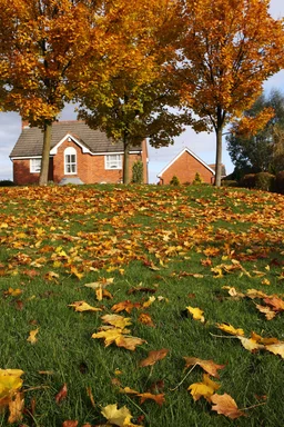 Free Stock Photo: A house surrounded by autumn foliage
