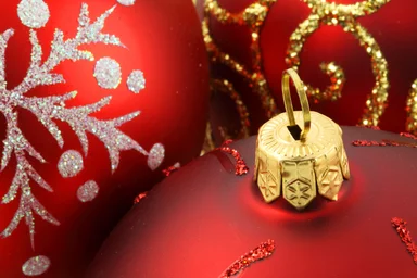 Free Stock Photo: Close-up of red Christmas ornaments