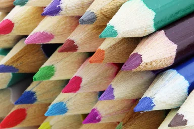 Free Stock Photo: Close-up of colored pencil points