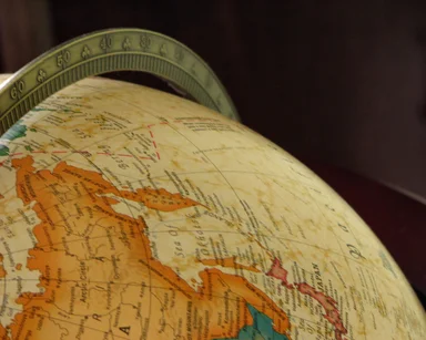 Free Stock Photo: Closeup of a map on a globe