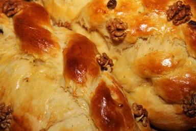Free Stock Photo: Close-up of a sweet pastry with walnuts