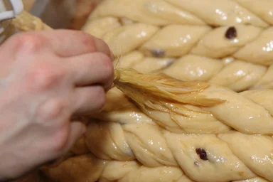 Free Stock Photo: Greasing dough for a fancy cake
