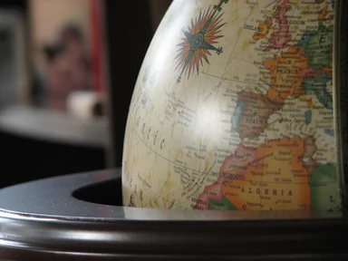 Free Stock Photo: Closeup of a map on a globe