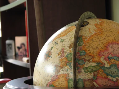 Free Stock Photo: Closeup of a map on a globe