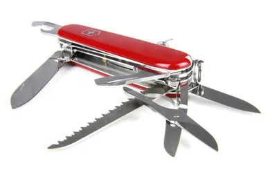 Free Stock Photo: A swiss army knife isolated on a white background