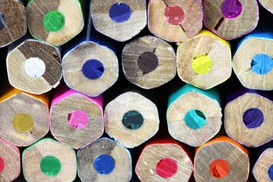 Free Stock Photo: A pile of colored pencils
