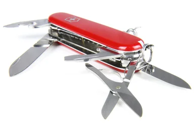 Free Stock Photo: A swiss army knife isolated on a white background
