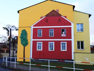Free Stock Photo: A picture of a house painted on another house